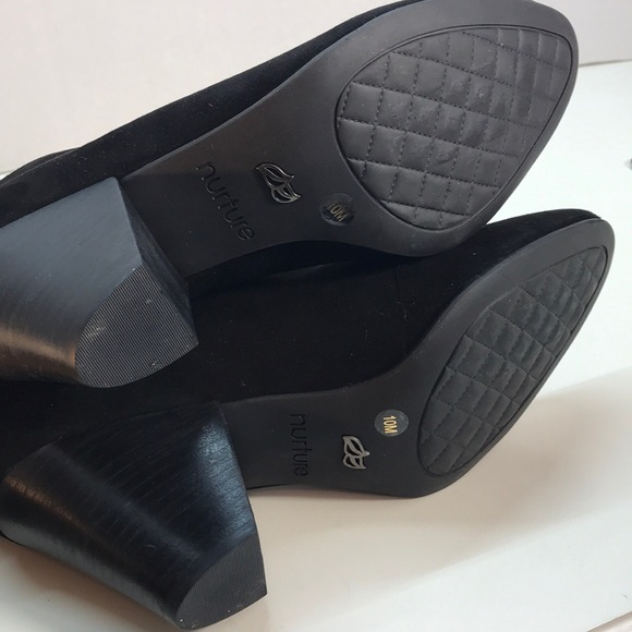 NWOT Nurture Black Suede Booties Size 10 - Picture 6 of 8